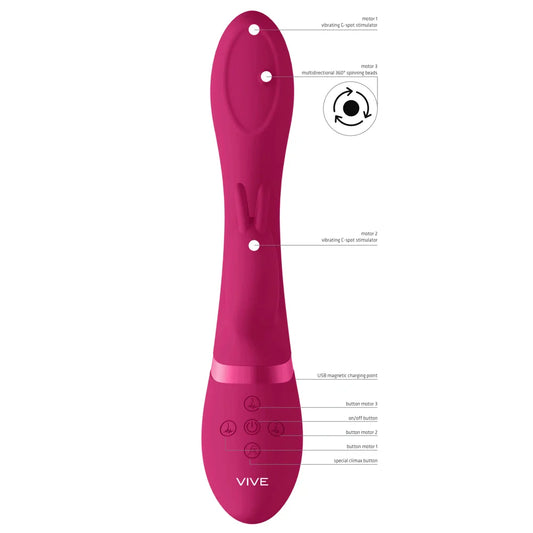 Vive Mira Rotating Beads G-Spot Rabbit Vibrator