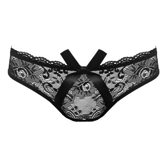 Love In Leather Open Bum Lace Panties