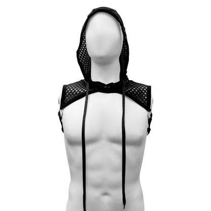 Love In Leather Hooded Mesh Crop Top