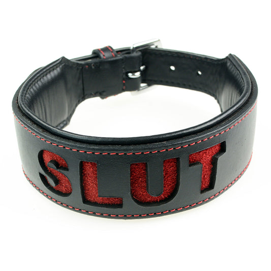 Triune Leather "Slut" Padded Collar