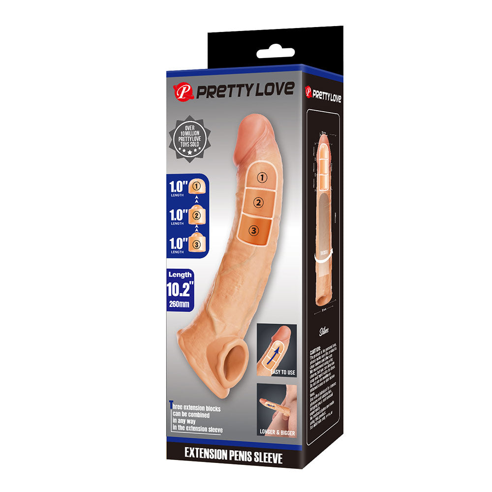 Pretty Love Silas Adjustable 10.2 Inch Penis Extension Sleeve