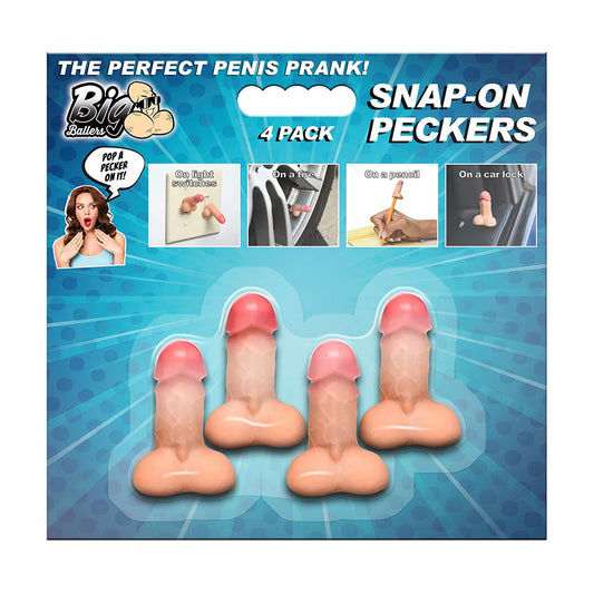 Big Ballers Snap-On Peckers - 4 Pack