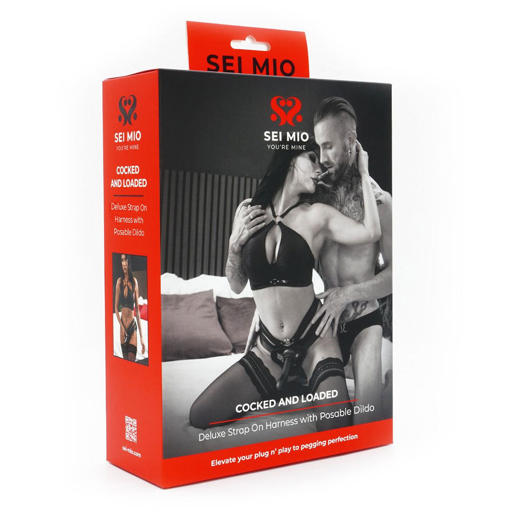 Sei Mio Cocked and Loaded Deluxe Strap-On Harness with Posable Dildo
