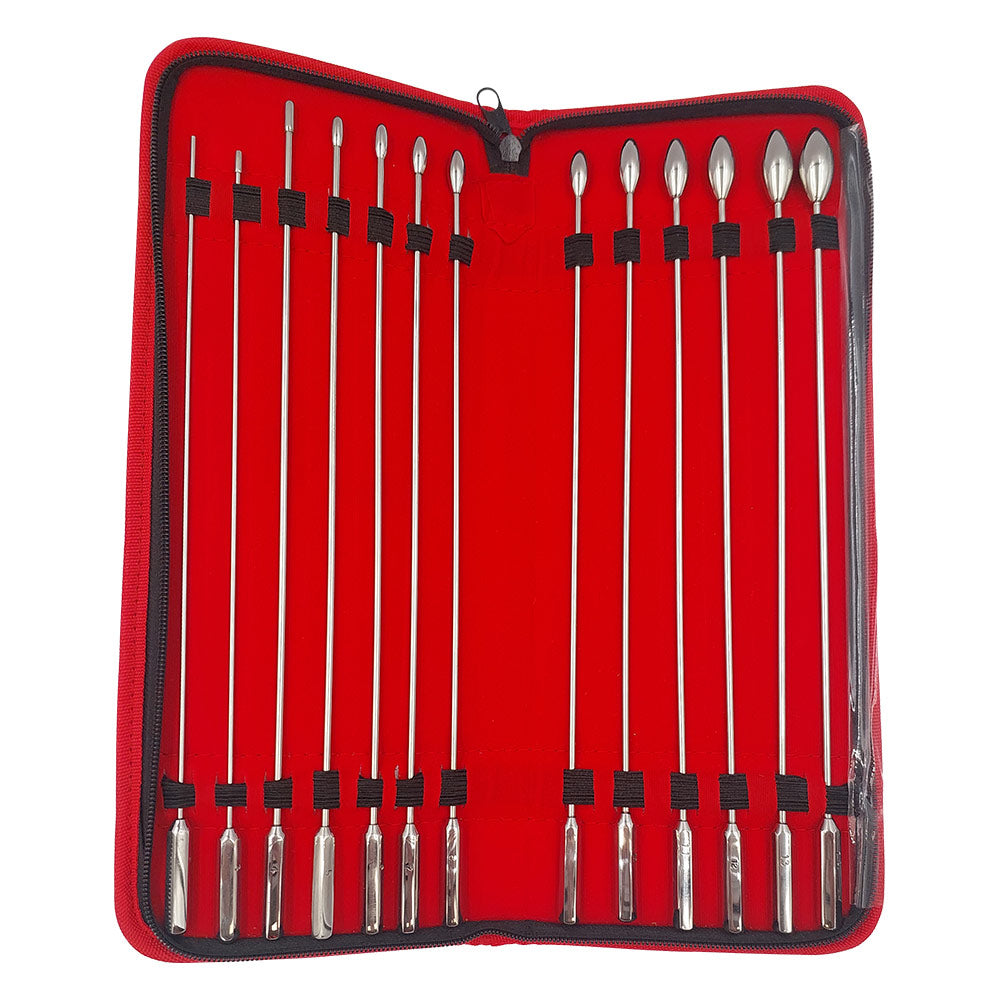 Triune Rosebud Stainless Steel Urethral Sounds 13 Piece Set