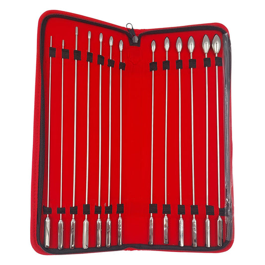 Triune Rosebud Stainless Steel Urethral Sounds 13 Piece Set