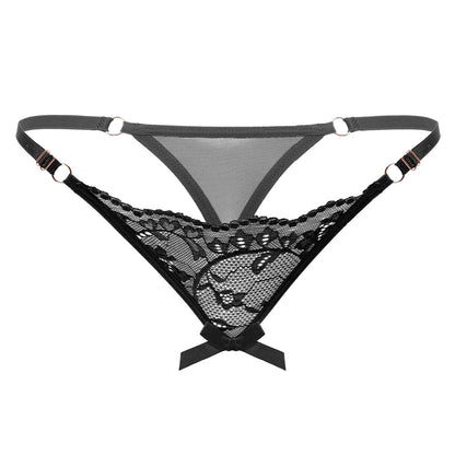 Love In Leather Crotchless Panties