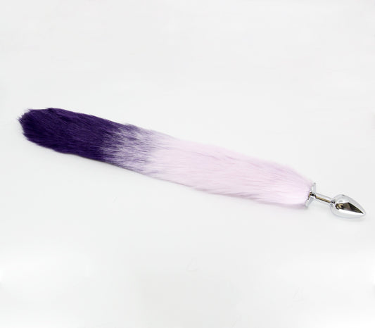 Love In Leather Butt Plug with White Tipped Foxtail