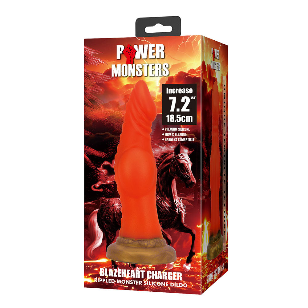 Power Monsters Blazeheart Charger Rippled Dildo