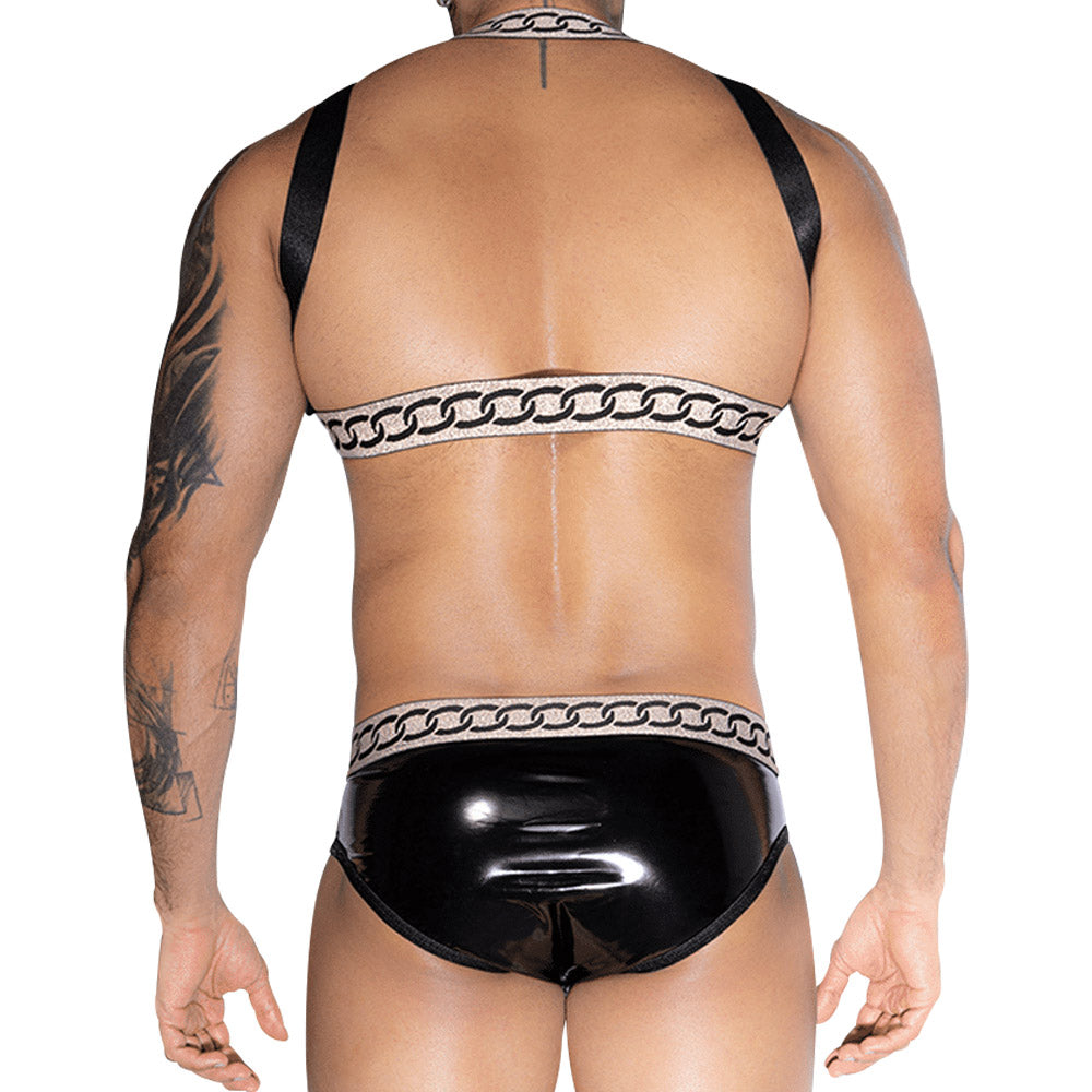 Love In Leather Chain Design Mens 2 Piece Set
