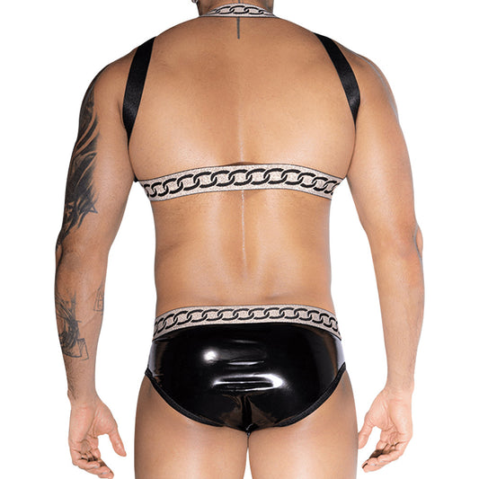 Love In Leather Chain Design Mens 2 Piece Set