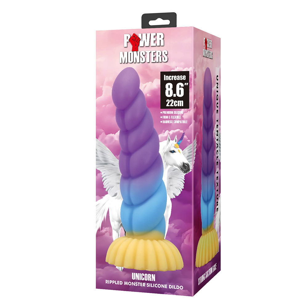 Power Monsters Unicorn Rippled Dildo