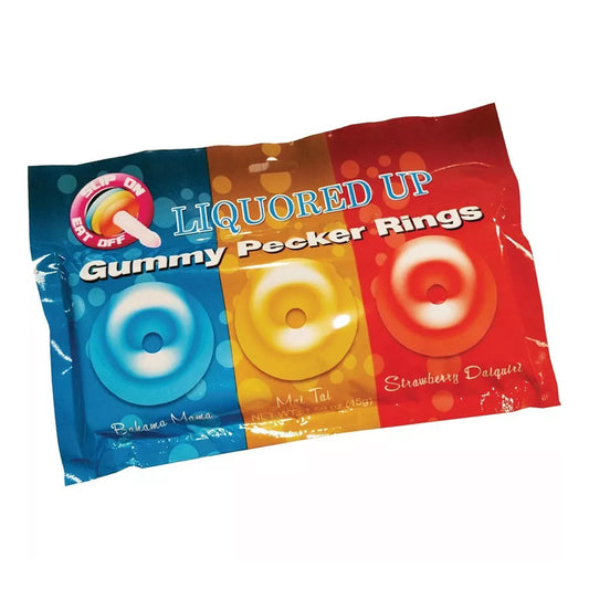 Hott Products Liquored Up Gummy Pecker Rings 3 pack