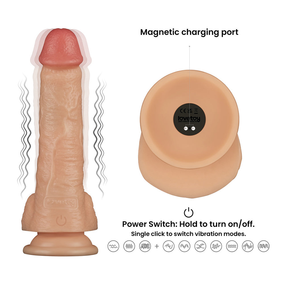 Lovetoy 8 Inch Power Basics Vibrating Dildo