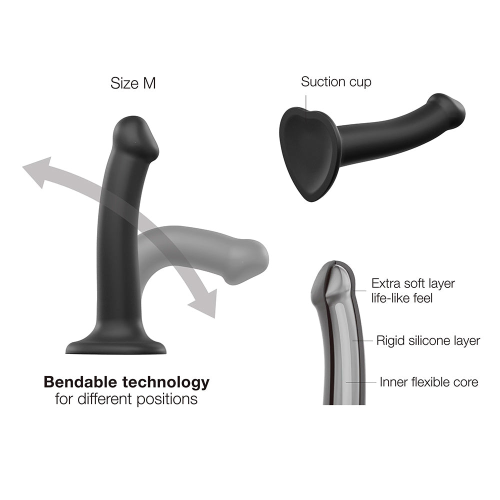 Strap-On-Me Dual Density Suction Cup Dildo - Medium
