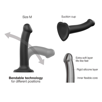 Strap-On-Me Dual Density Suction Cup Dildo - Medium