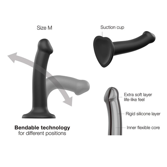 Strap-On-Me Dual Density Suction Cup Dildo - Medium