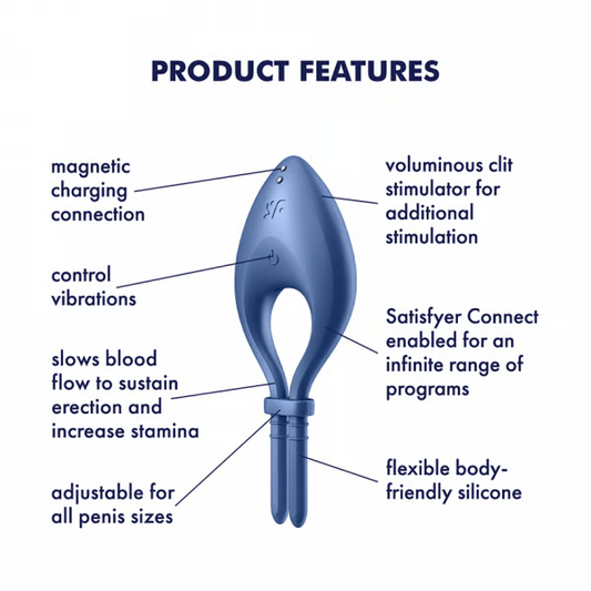 Satisfyer Bullseye Ring Vibrating Adjustable Lasso Cock Ring