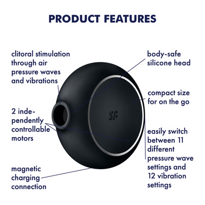 Satisfyer Pro To Go 3 Air Pulse Rechargeable Clitoral Stimulator & Vibration