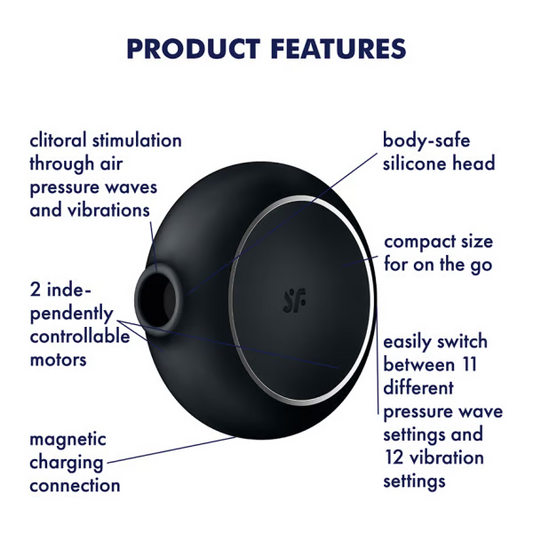 Satisfyer Pro To Go 3 Air Pulse Rechargeable Clitoral Stimulator & Vibration