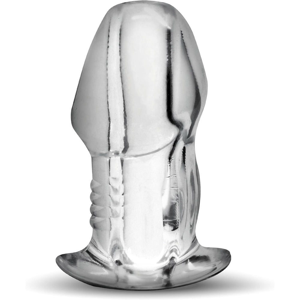Master Series Dicked Clear Hollow Anal Plug - X-Large