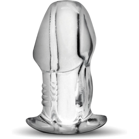 Master Series Dicked Clear Hollow Anal Plug - X-Large