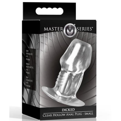 Master Series Dicked Clear Hollow Anal Plug - Small