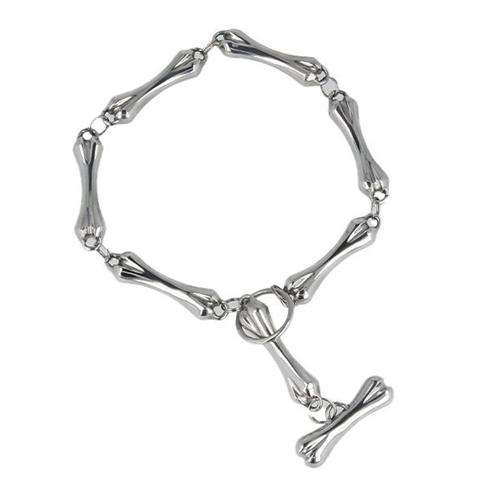 Triune Bone Link Stainless Steel Chain Collar