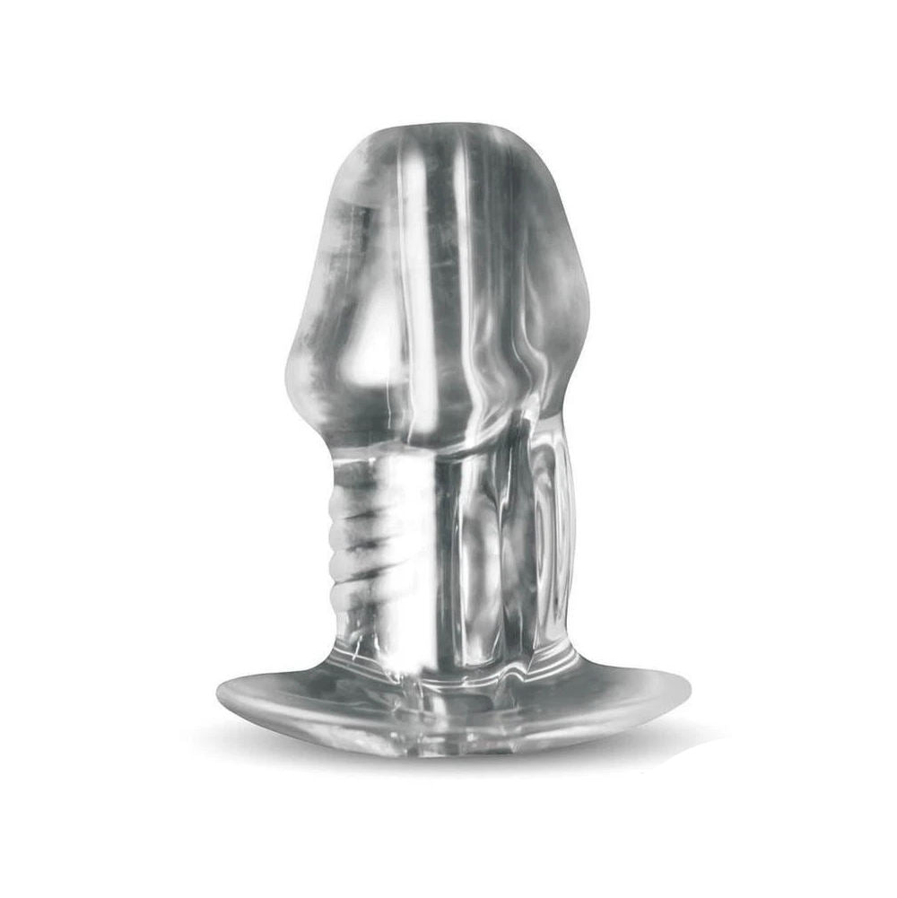 Master Series Dicked Clear Hollow Anal Plug - Medium