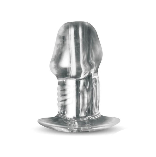 Master Series Dicked Clear Hollow Anal Plug - Medium