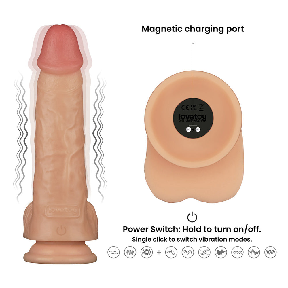 Lovetoy 9 Inch Power Basics Vibrating Dildo